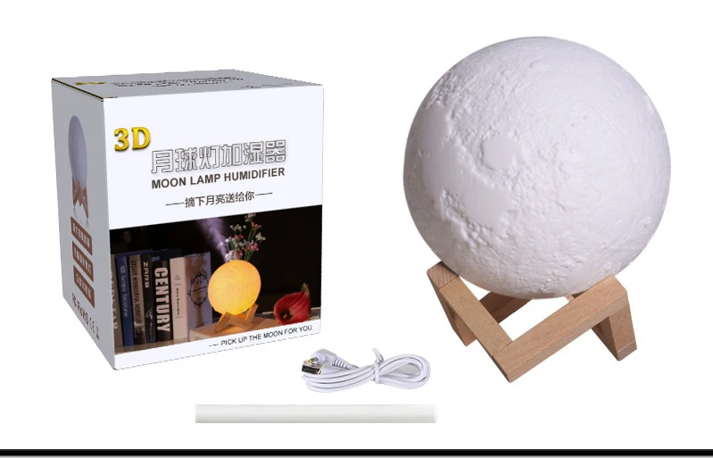 
2021 NEW Moon light Ultrasonic Air Humidifier Aroma Essential Oil Diffuser With Led Night Lamp 