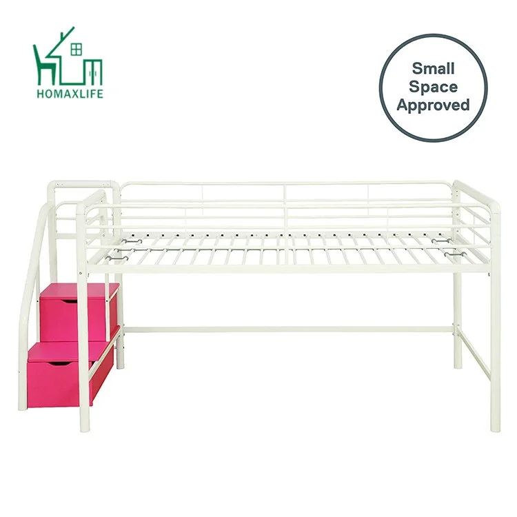 Kids children double bunk bed for sale cheap with locker metal bunk beds