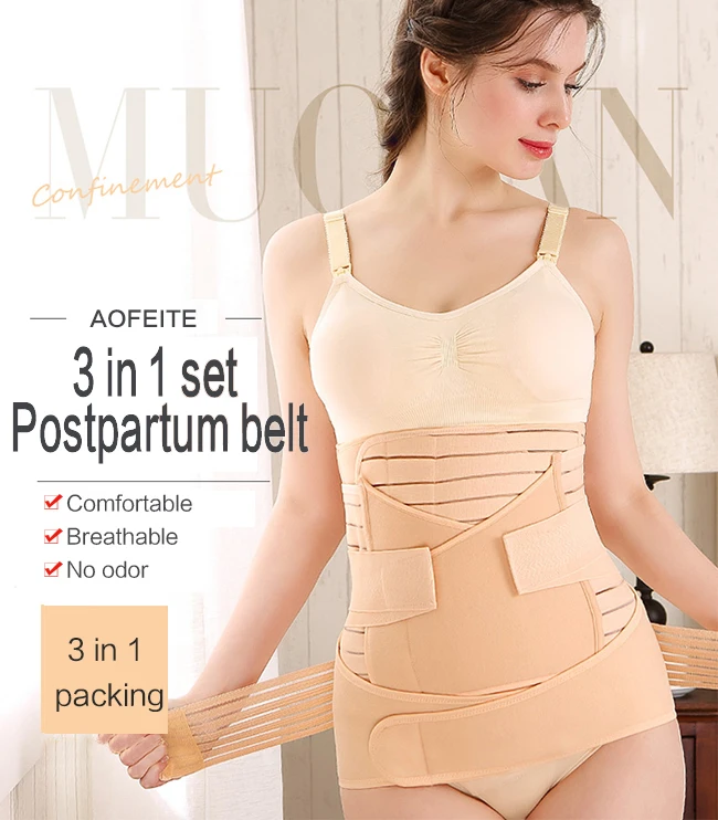 
Breathable 3 in 1 Postpartum Support Recovery Belly Wrap Waist/Pelvis Belt Body Shaper Postnatal Shapewear  (62313658180)