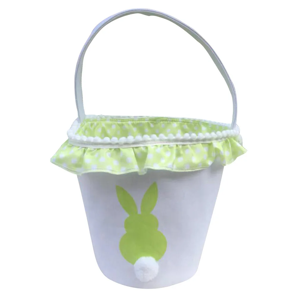 2022 Cute Easter Basket Bags Canvas Bunny Gift Bucket Tote Bag For Easter Egg Candy Toys Easter Rabbit Basket With Tail