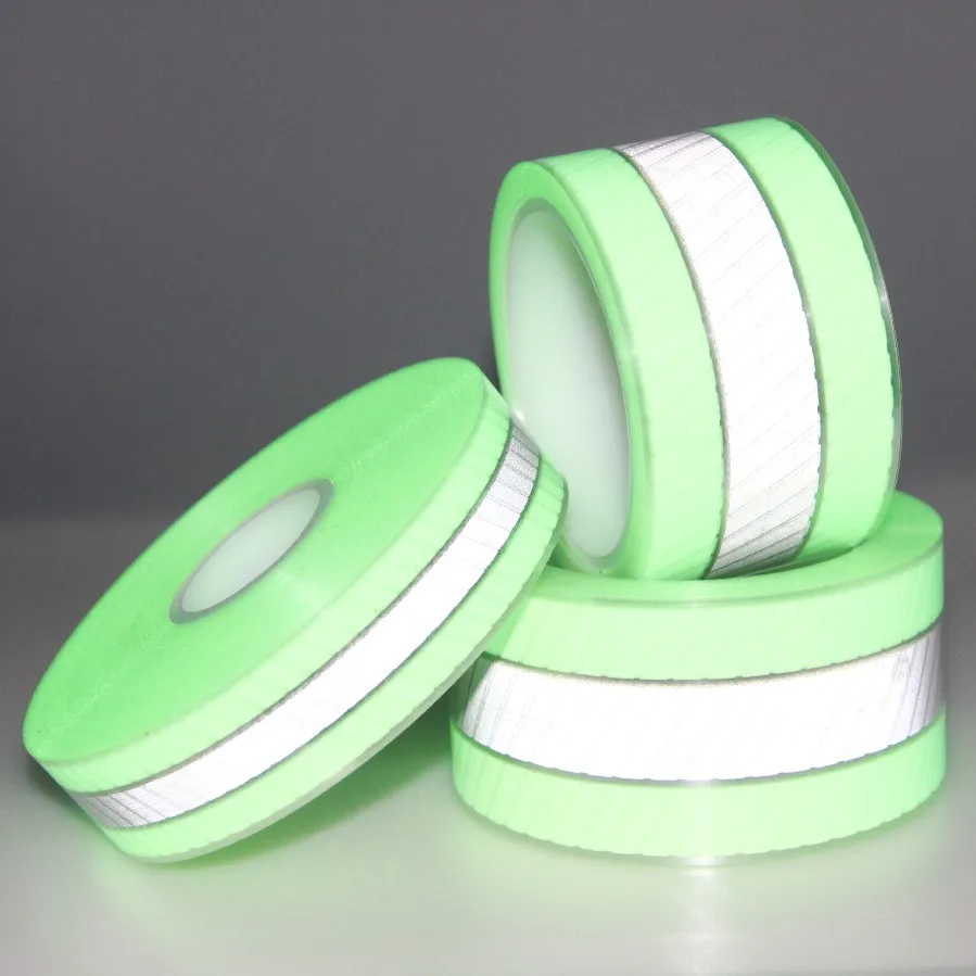 Segmented Photoluminescent Luminescent Reflective Fabric Adhesive Heat Transfer Film Vinyl  Patterns Customized glow in dark