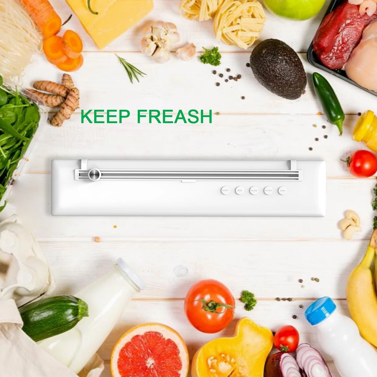 2000mAh Small Size Type-C Cable Cordless Rechargeable 2-in-1 Wireless Vacuum Sealer