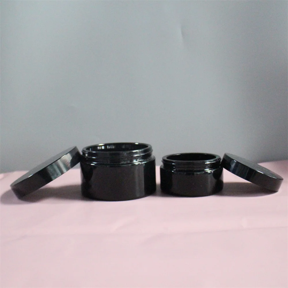 5ml 10ml 15g 30g 50g 60g 100g 120g 200g 250g 500g width mouth UV black dark violet bottle glass jar with screw lid