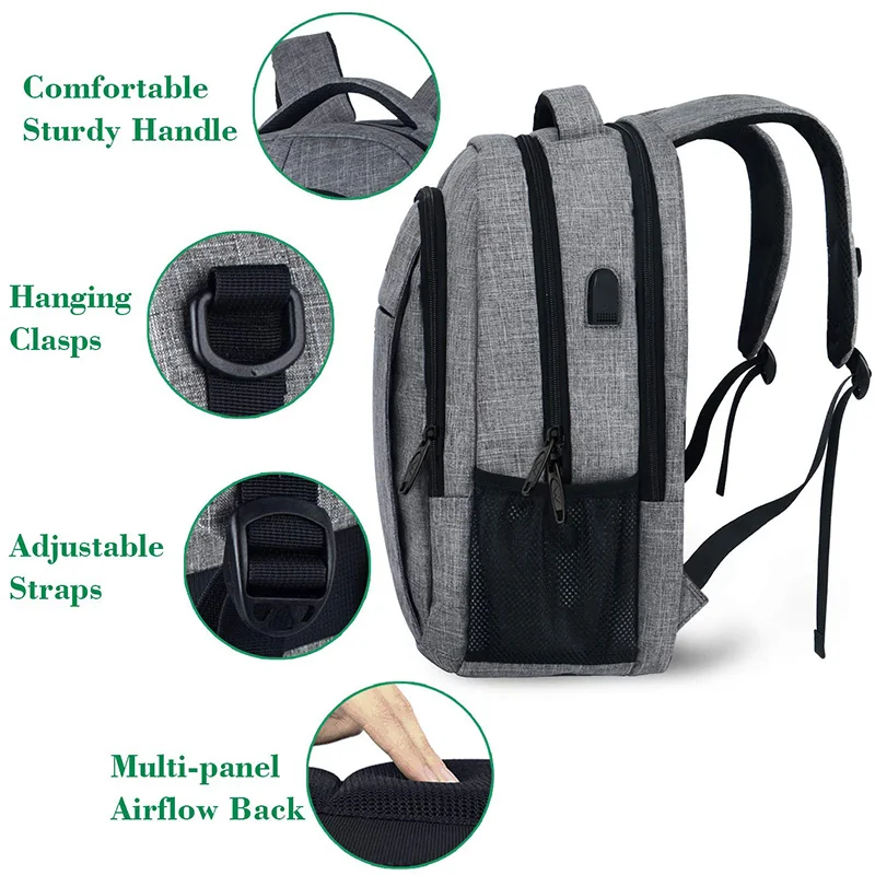 Business Travel Laptop Backpack Polyester Travel Business Backpack Large Capacity Backpack Work Bag Custom Logo