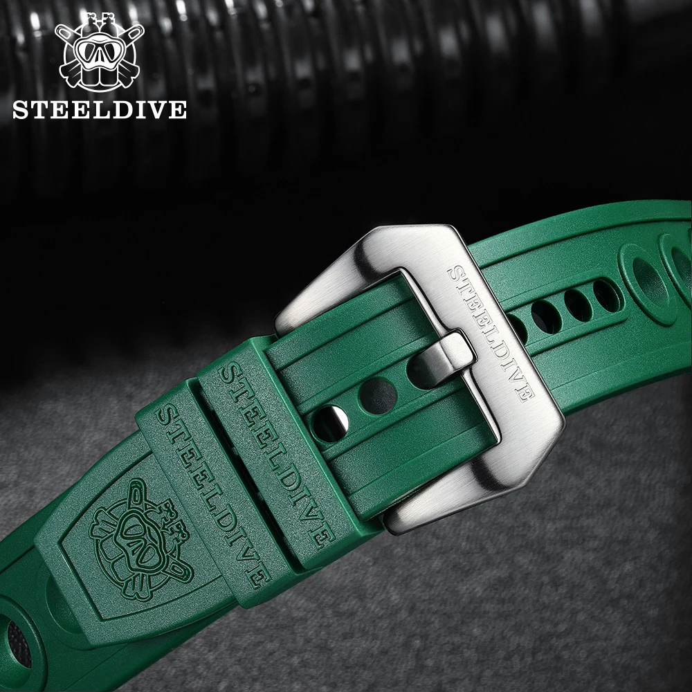  SD2201 Steeldive уникальный дизайн 20 мм 22 OEM черный резиновый ремешок для часов