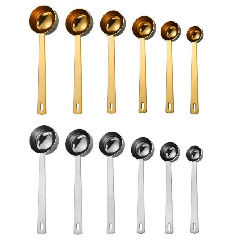 Kitchen Baking Tools Measuring Coffee Bean Spoon 5/10/15/20/25/30ml Stainless Steel Measuring Spoon