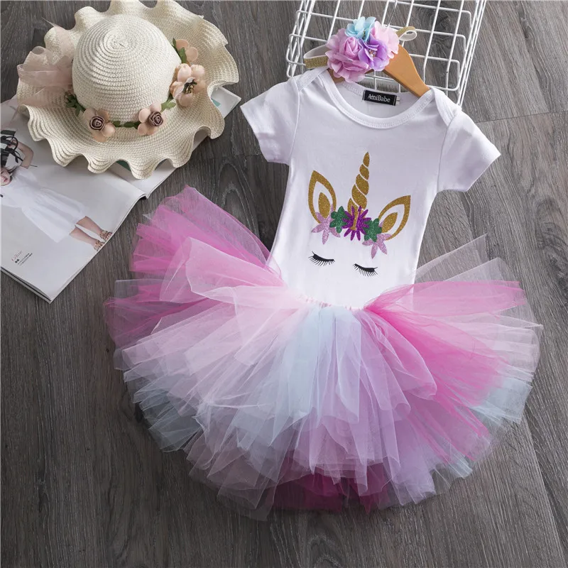Summer 1 Year Girl Baby Dresses Party Wedding Princess Tutu Dress For Girls