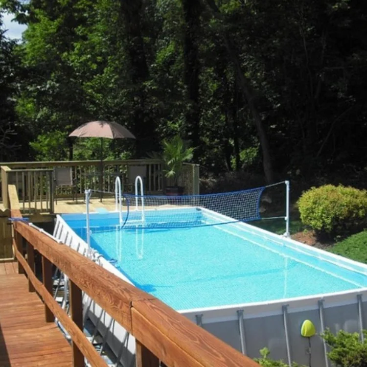 intex 26374 large swimming pool metal frame rectangular above ground swimming pool