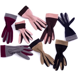 Лидер продаж, модные женские легкие бархатные перчатки, роскошные приталенные перчатки для рук