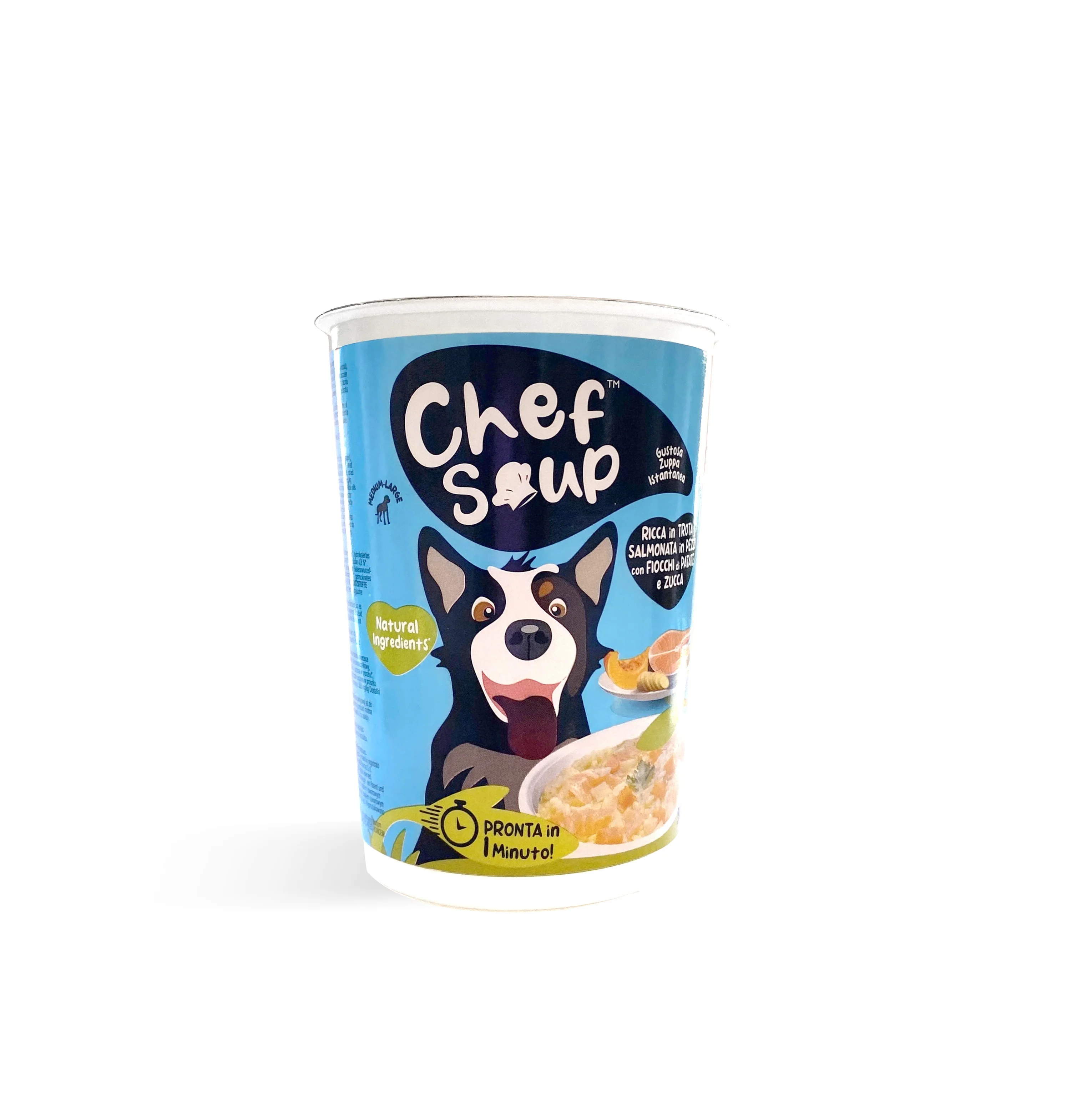 Best Quality Made In Italy 50G Soup Rich In Salmon Trout Pieces With Potato Flakes And Pumpkin Soup For Adult Dogs