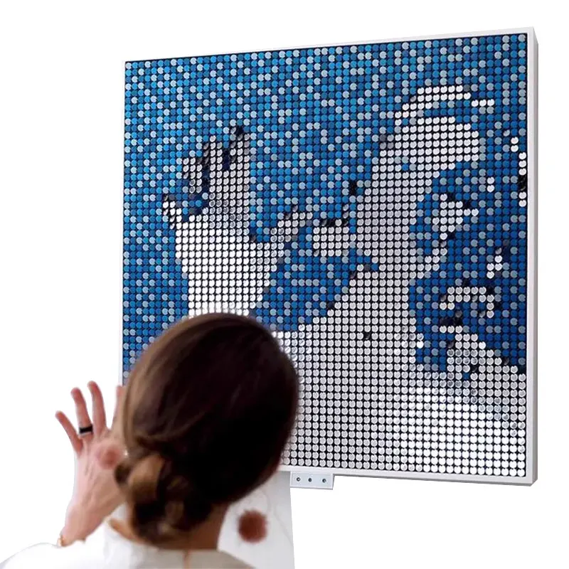 Dynamic Magnetic Flip Screen Mechanical Wall Human Interactive Matrix Art Wall Shopping Mall KTV Museum Hotel Lobby