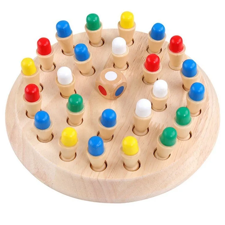 Kids Wooden Memory Match Stick Chess Game Fun Block Board Game Educational Color Cognitive Ability Toy For Children wooden chess