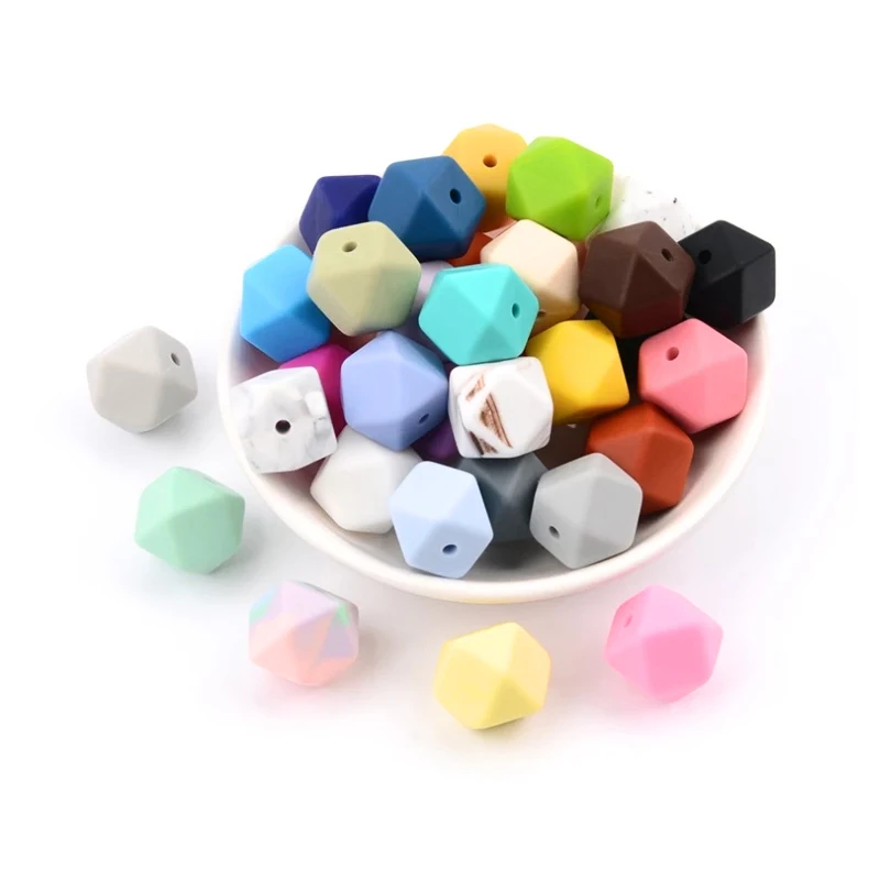 Legenday Custom Wholesale Geometry Shape Soft Chew Teether Beads Food Grade Silicone