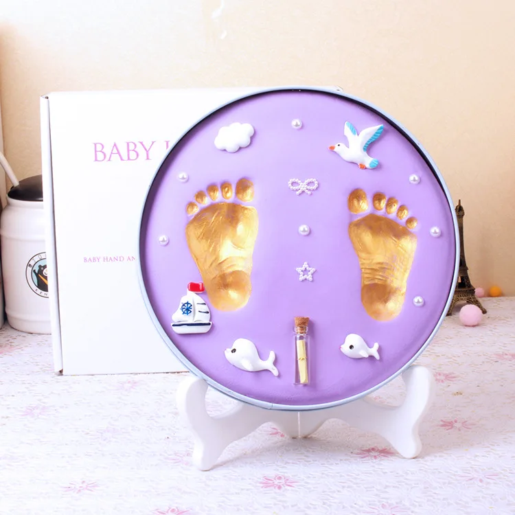 New Baby Footprint Ultra Light Stereo Baby Care Air Drying Soft Clay Baby Hand Foot Imprint Kit Casting DIY Toys Paw Print Pad
