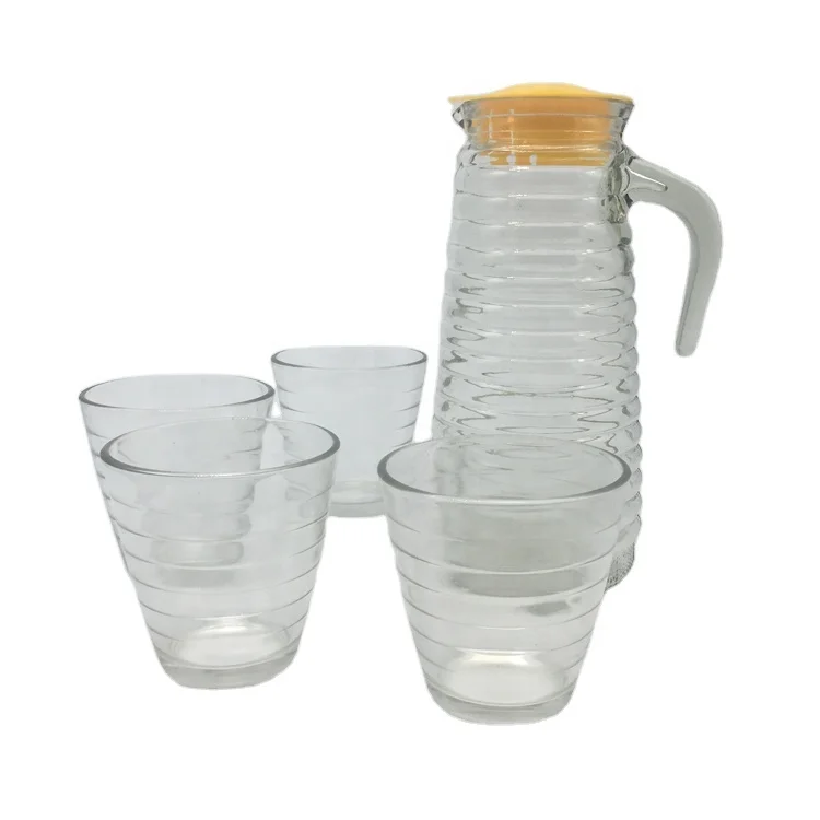 5pcs glass juice jug with cup set