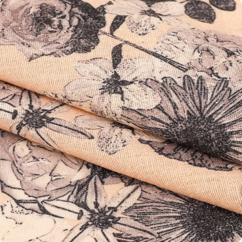 Breathable custom digital print stone washed woven organic 100% linen/viscose linen/cotton linen fabric for clothing