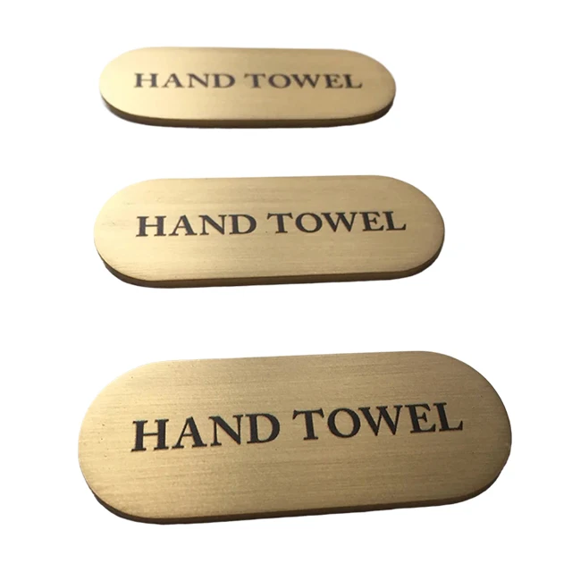 Laser Cutting Gold Color Stainless Steel brass aluminum Round Tags Brush Finish 304 QR Code Tags Custom Name Plates