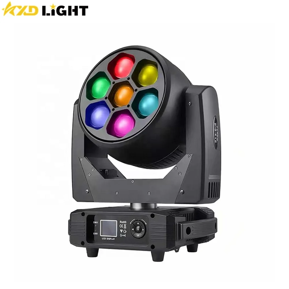 7X40W RGBW Bee Eye Beam Zoom Wash Lights CTO LED Moving Head Light Stage Lighting for Show DJ Concert Club