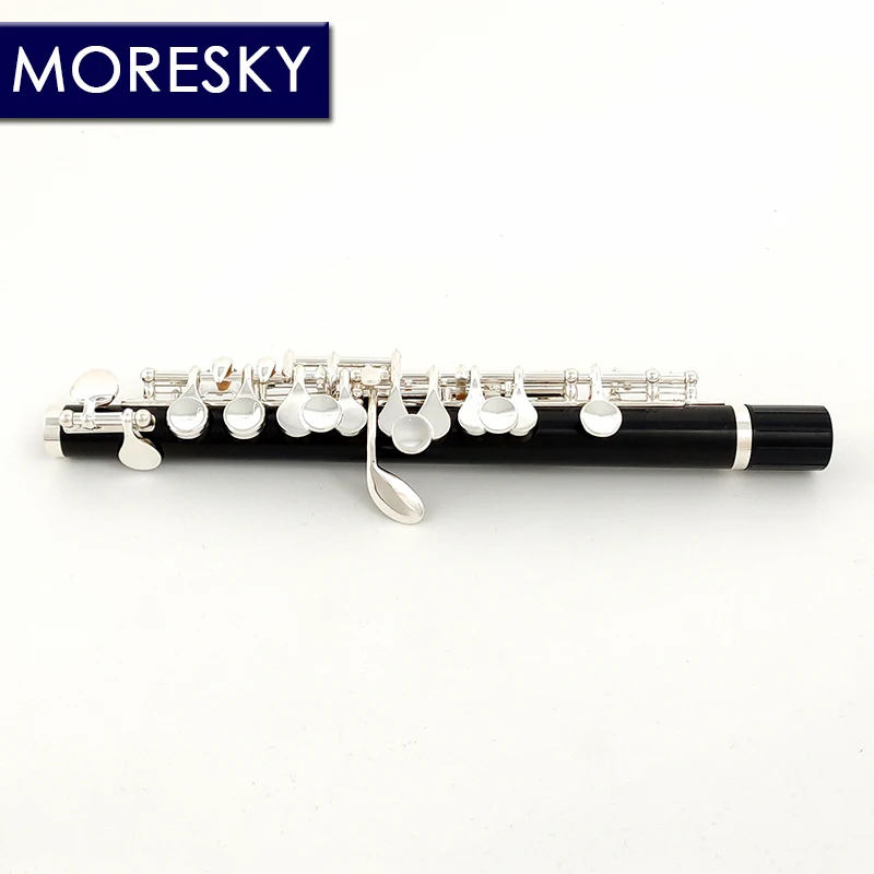 MORESKY Ebony Piccolo C Key Cupronickel Half-size Flute Silver Plated Body Material Ebony MPC-163