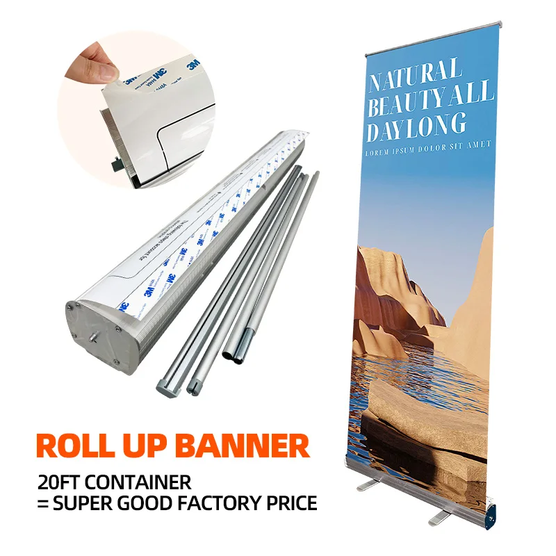 Wholesale standard sturdy base banner stand outdoor advertising  retractable flex banner stand