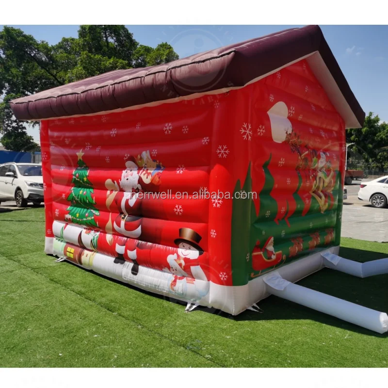 Outdoor Party Tent Inflatable Christmas House Used Christmas Decoration Santa LED Tent Inflatable Christmas House For Sale