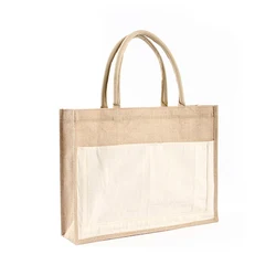 Shopping Bag for Wholesale Eco Jute Tote Hemp Promotional Eco Natural Custom Plain Accept Customized Logo OEM Handled Ruiding