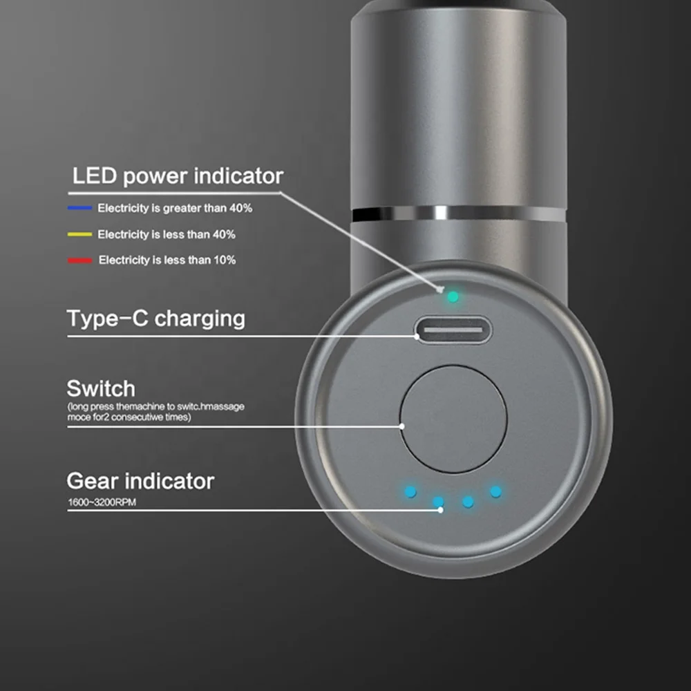Factory Price mini massage gun heated deep tissue vibration body muscle mini massage gun with Heating head