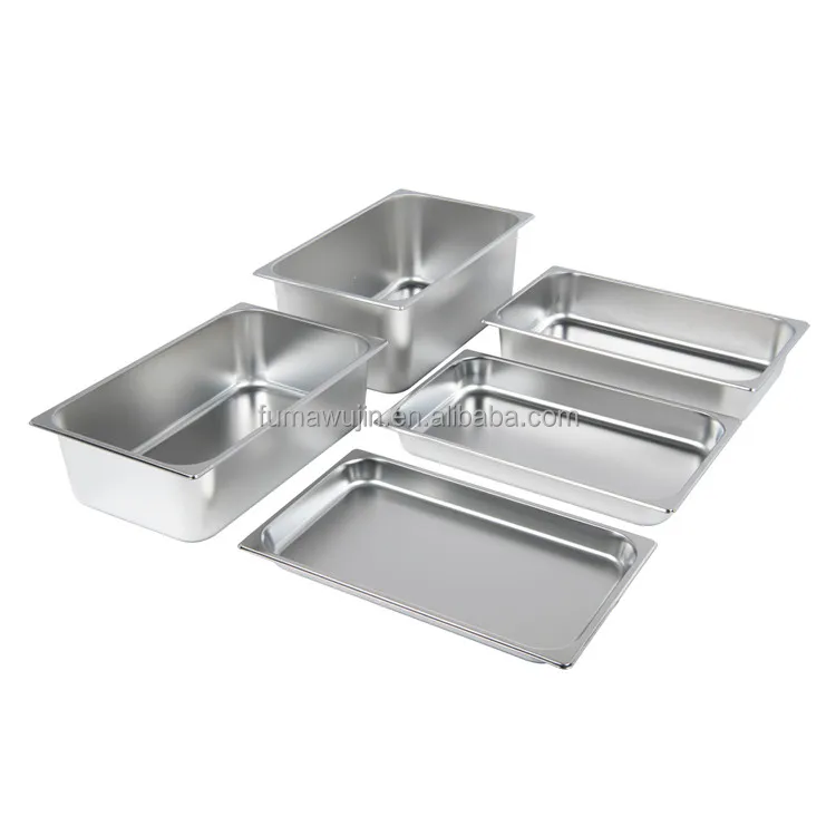 Various Size Container Food Display Tray Food Service Equipment For Restaurant Stainless Steel Gn Pan
