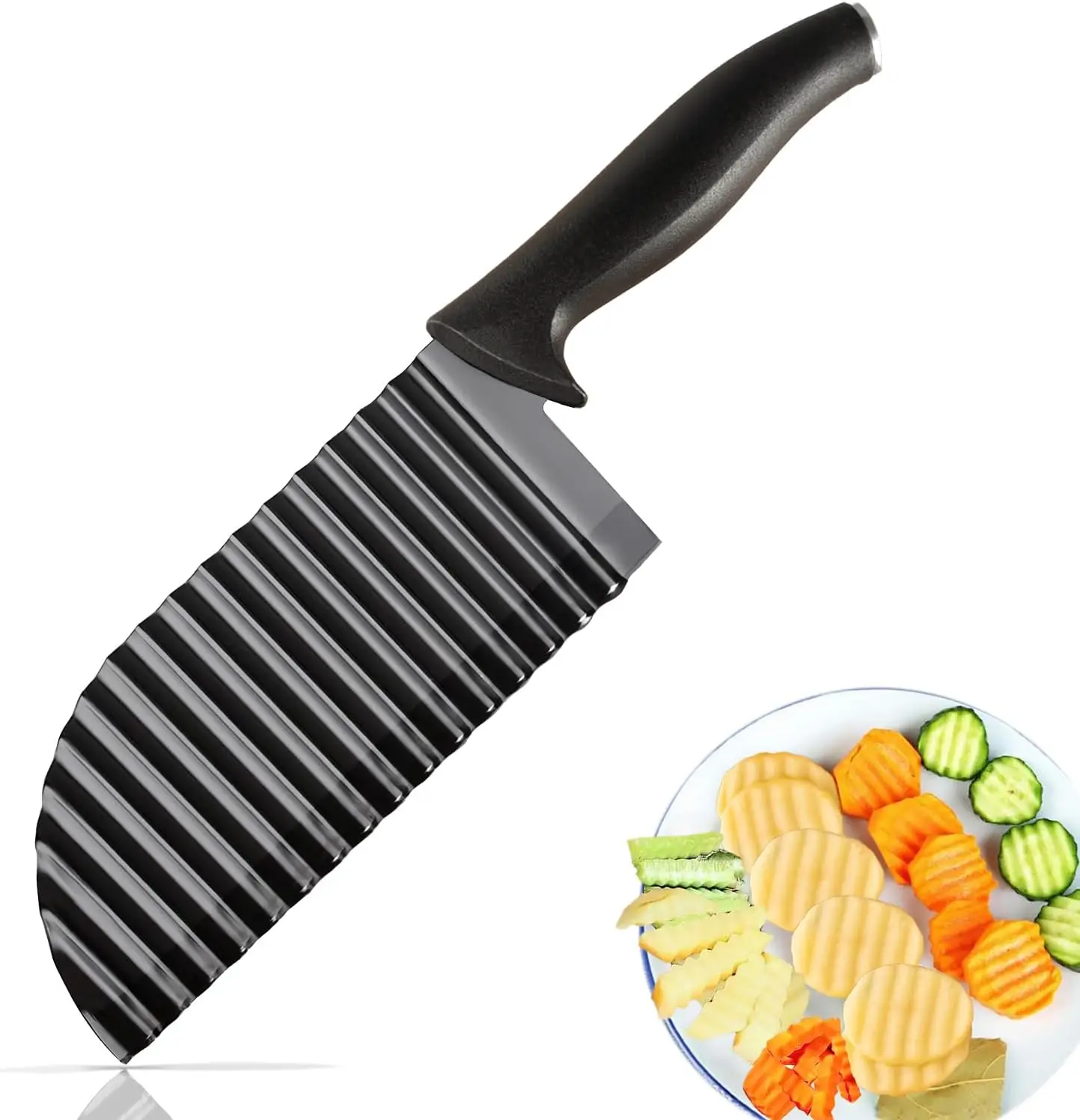 High Quality Wave Knife Stainless Steel French Fry Slicer Crinkle Cutter for Veggies Potatoes