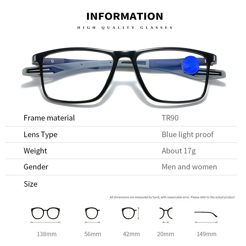 Wholesale Ultralight Spring Hinges Anti Blue Light Eyeglasses UV400 Sports Photochromic Glasses For Unisex