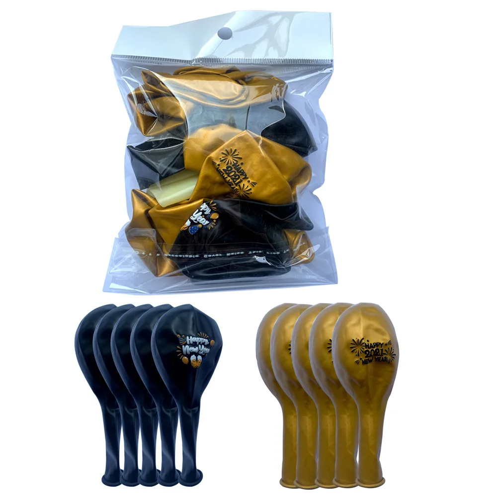 2022 Happy New Year Foil Balloons Photo Booth Frame Props Balloons Gold Black Banner Garland Navidad New Year Eve Party Supplies