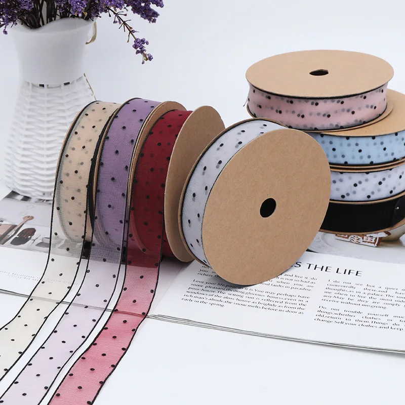 Spot Snow Yarn Ribbon Korea Transparent Dot Yarn Ribbon Ribbon Flower Bouquet Diy Production Material Packaging