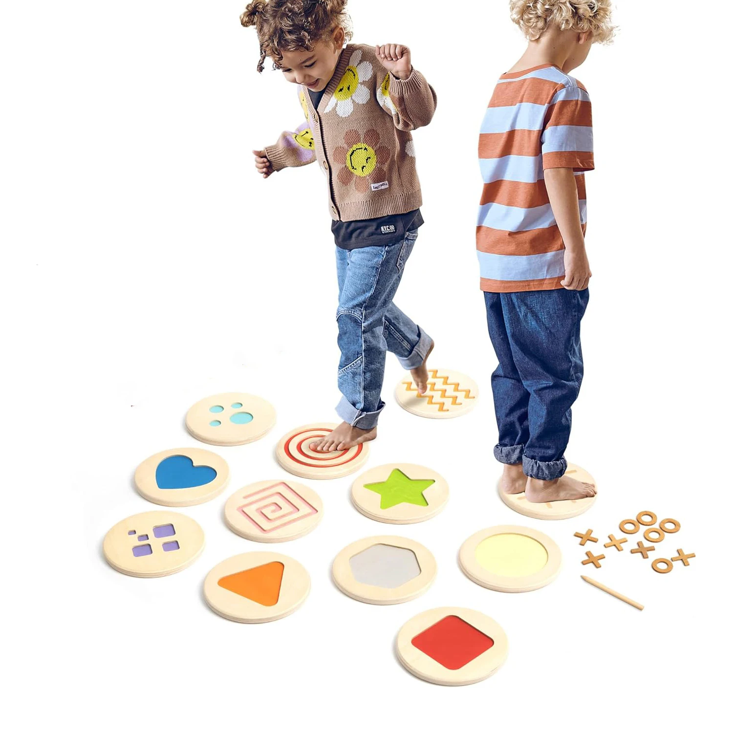 Montessori Stepping Stones Toddler Course Kids Balance Stepping Stones Balance beams Toddler Sensory Balance Stepping Stones