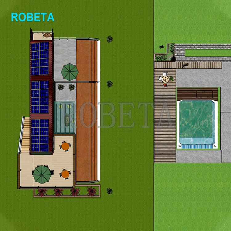 Modular Holiday House Townhouse Casa Container Van 20ft toilet with shower Mobile cabins