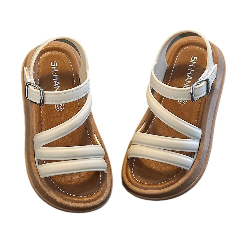 Children girls sandals open toe temperament summer new fashion Korean princess cute style Students sandals