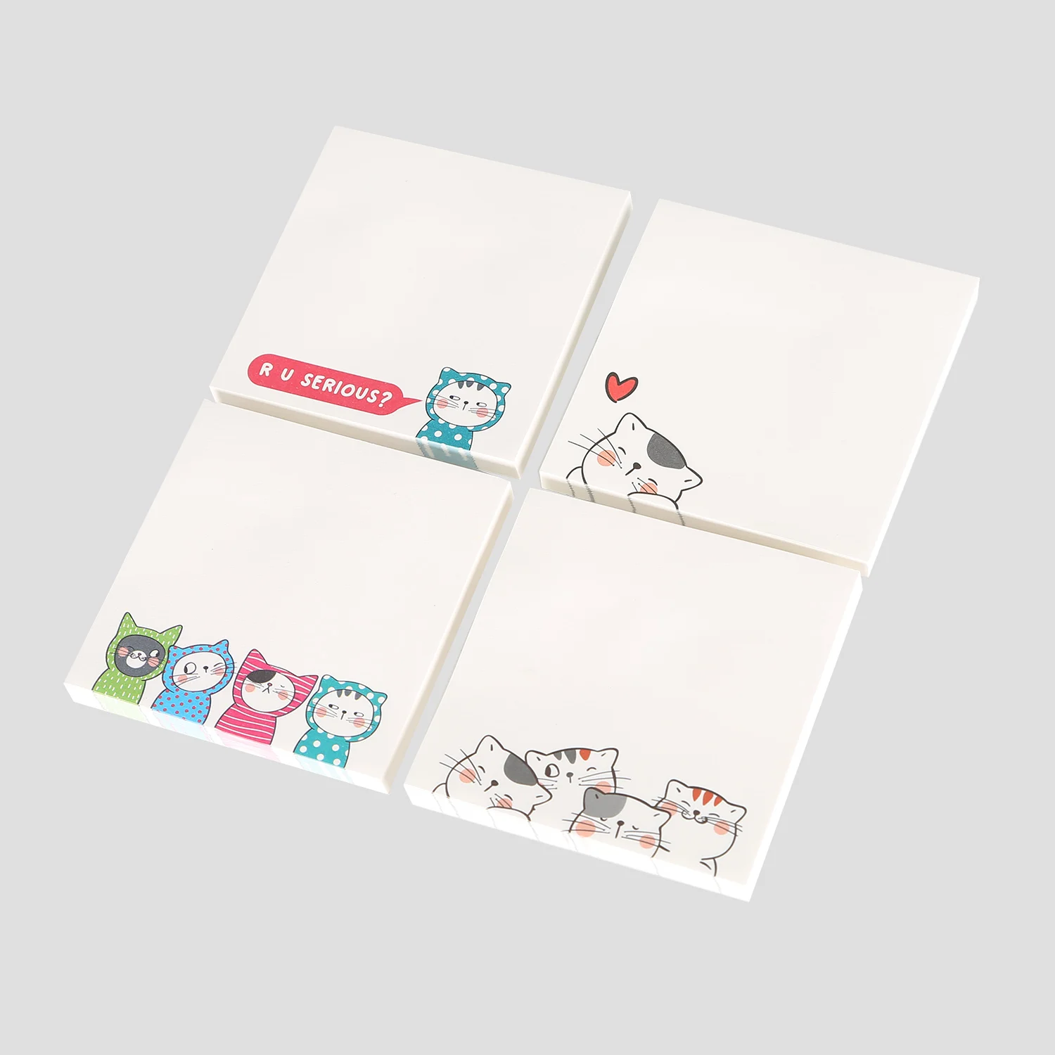 3x3 дюйма стикер для учеников Kawaii Cat White Cute Sticky Notes Pad