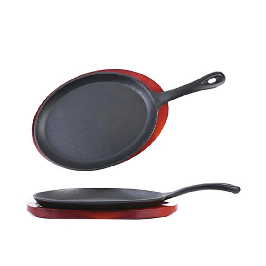 Cast Iron Skillet pan with wooden tray