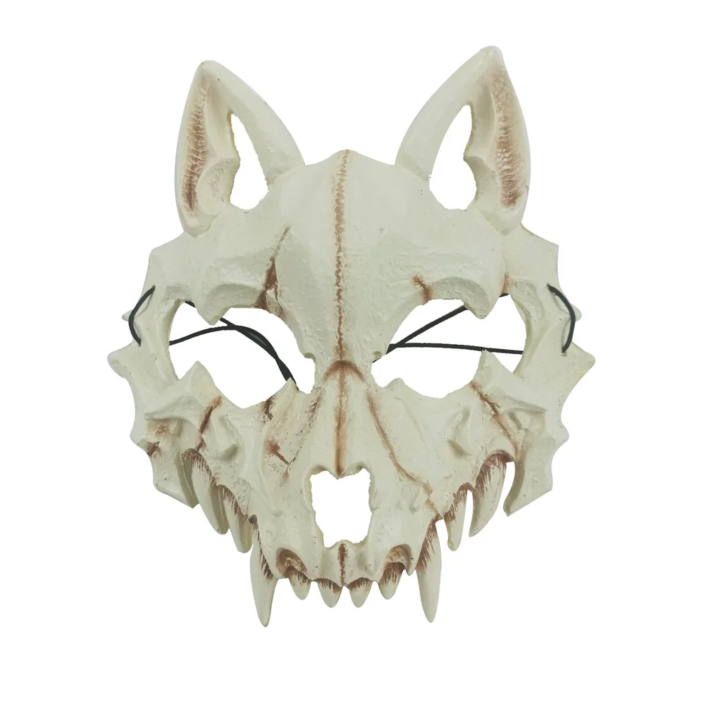 Dropship Halloween Props Long Teeth Demon Samurai White Bone Wolf Dragon Tiger Cosplay Party Masks