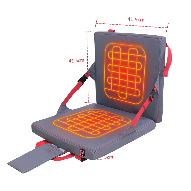 2024 Portable lifting Operated Heated Stadium Seat padded pad Outdoor Sport Floor Heated Seat Cushion