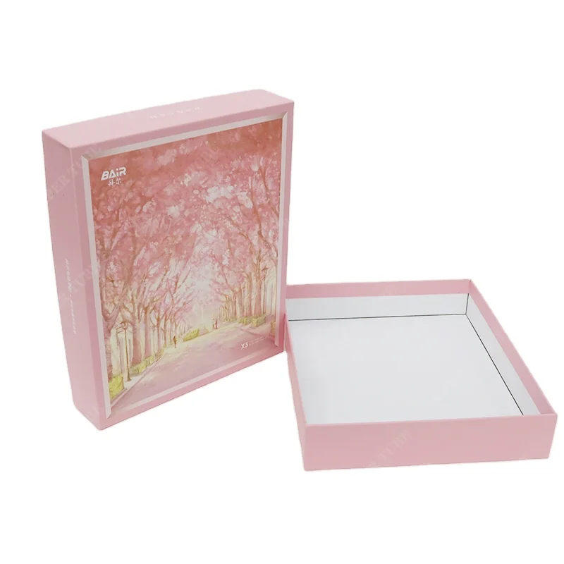 Custom Rigid Gift Box Package lid and bottom Cardboard Paper Box for clothes scarf toothbrush Corrugated packaging