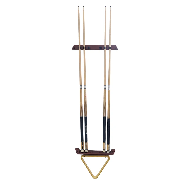Wall Mount Billiards Cue Rack, Pool Stick Holder, Solid Wood Pool Cue Set Holder for 6 Cues Sticks for sale