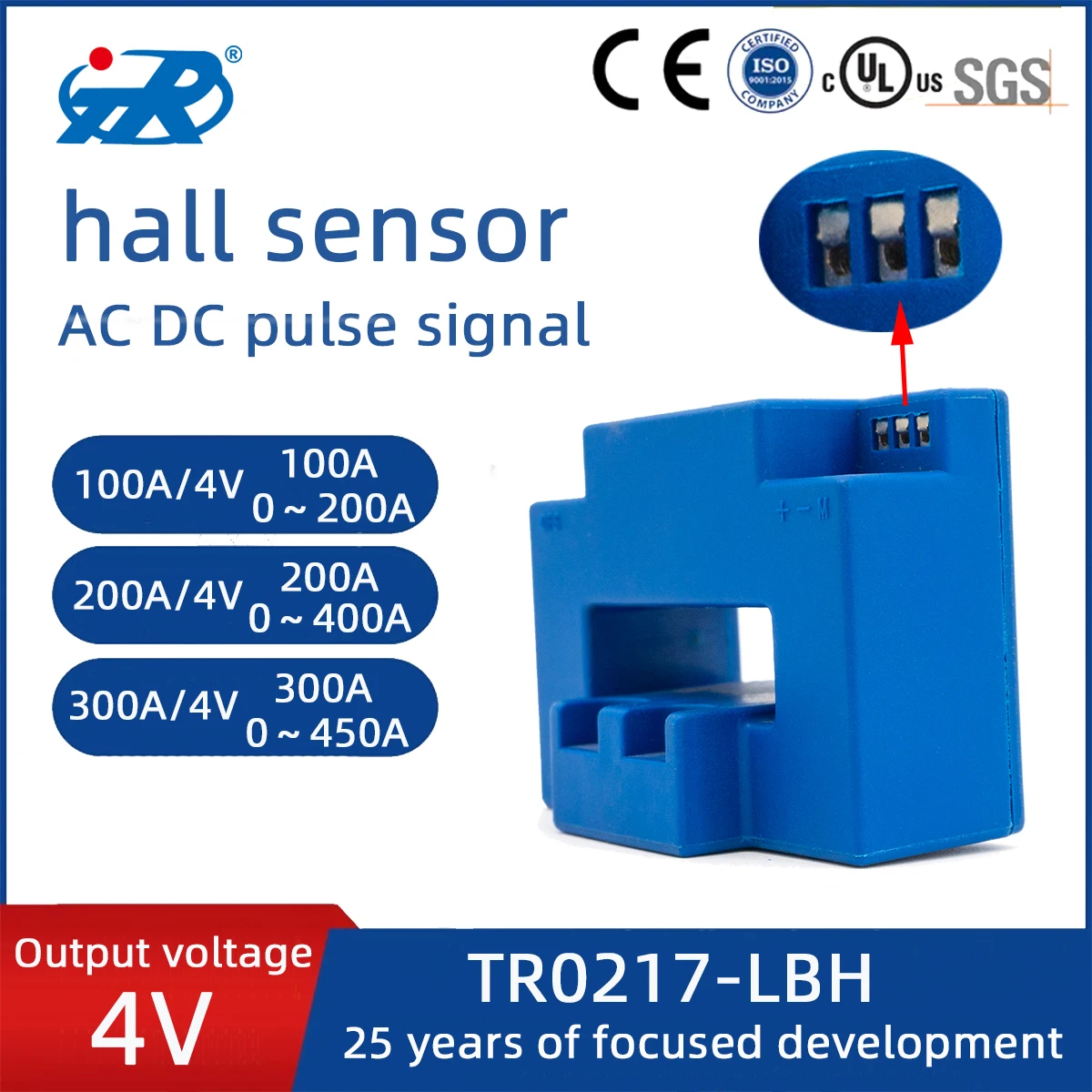 TR-LBH Hot Selling Current Sensor 300A 1 Channel Hall Effect Open Loop Bidirectional Module