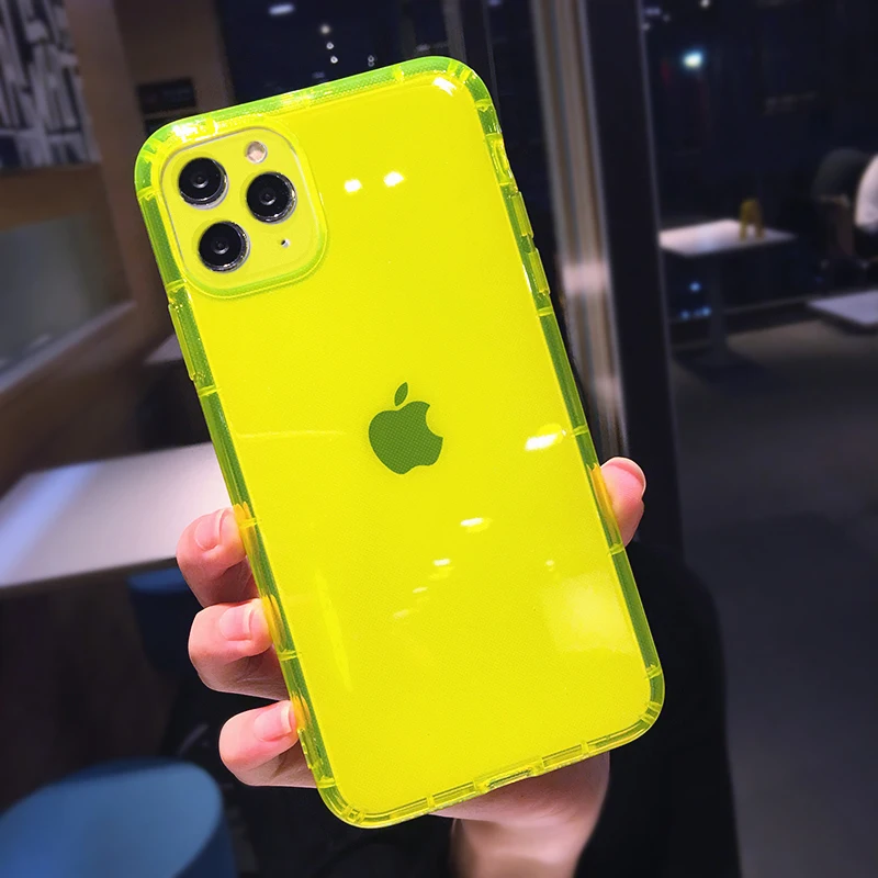  Чехол для Iphone 12 противоударный прочный бампер из ТПУ с индивидуальным дизайном флуоресцентный неоновый чехол телефона чехлы 11 Pro
