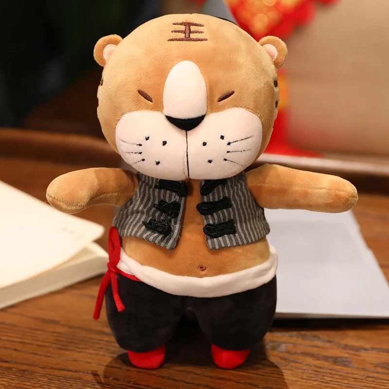 Chinese New Year gift Chinese Zodiac Year of the Tiger 30 cm baby plush toy tiger cartoon plush doll toy children gift material