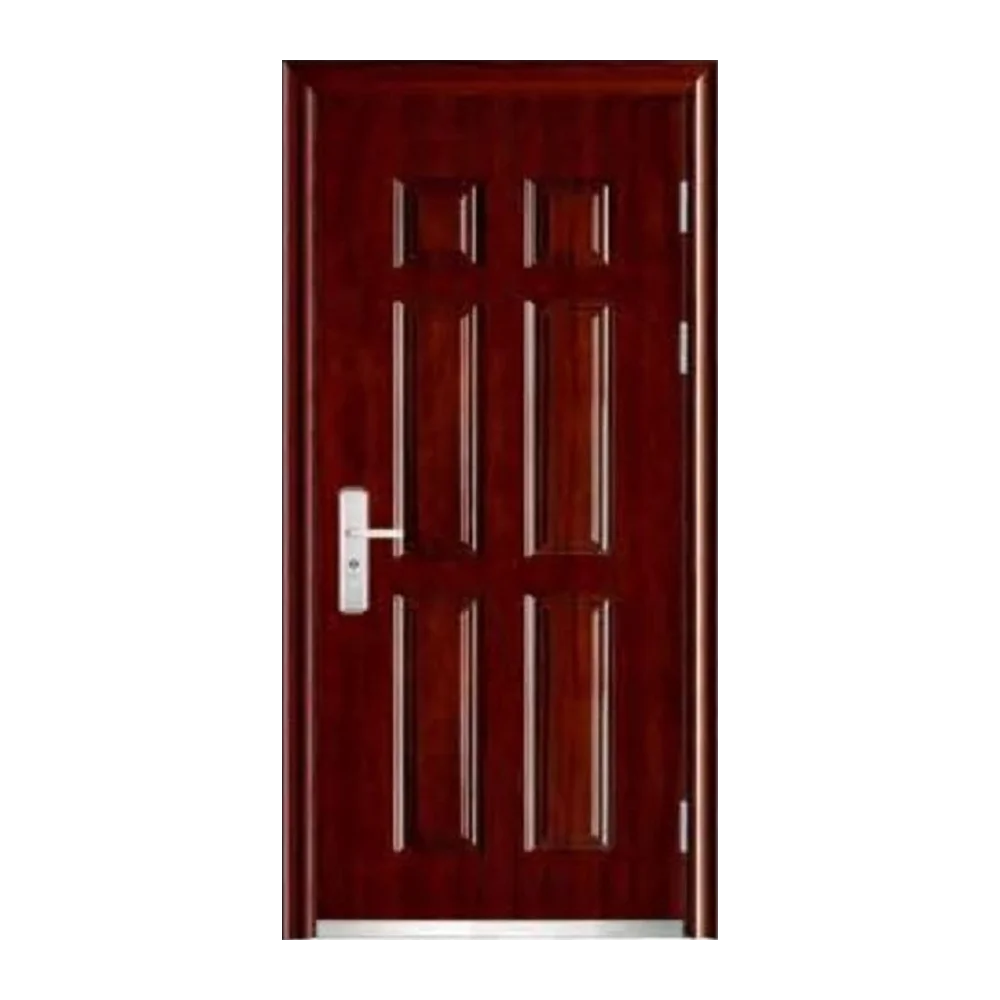 Hot selling Competitive price Steel Door Mental Modern House Entrance Door fireproof wooden plate home doors with smart lock