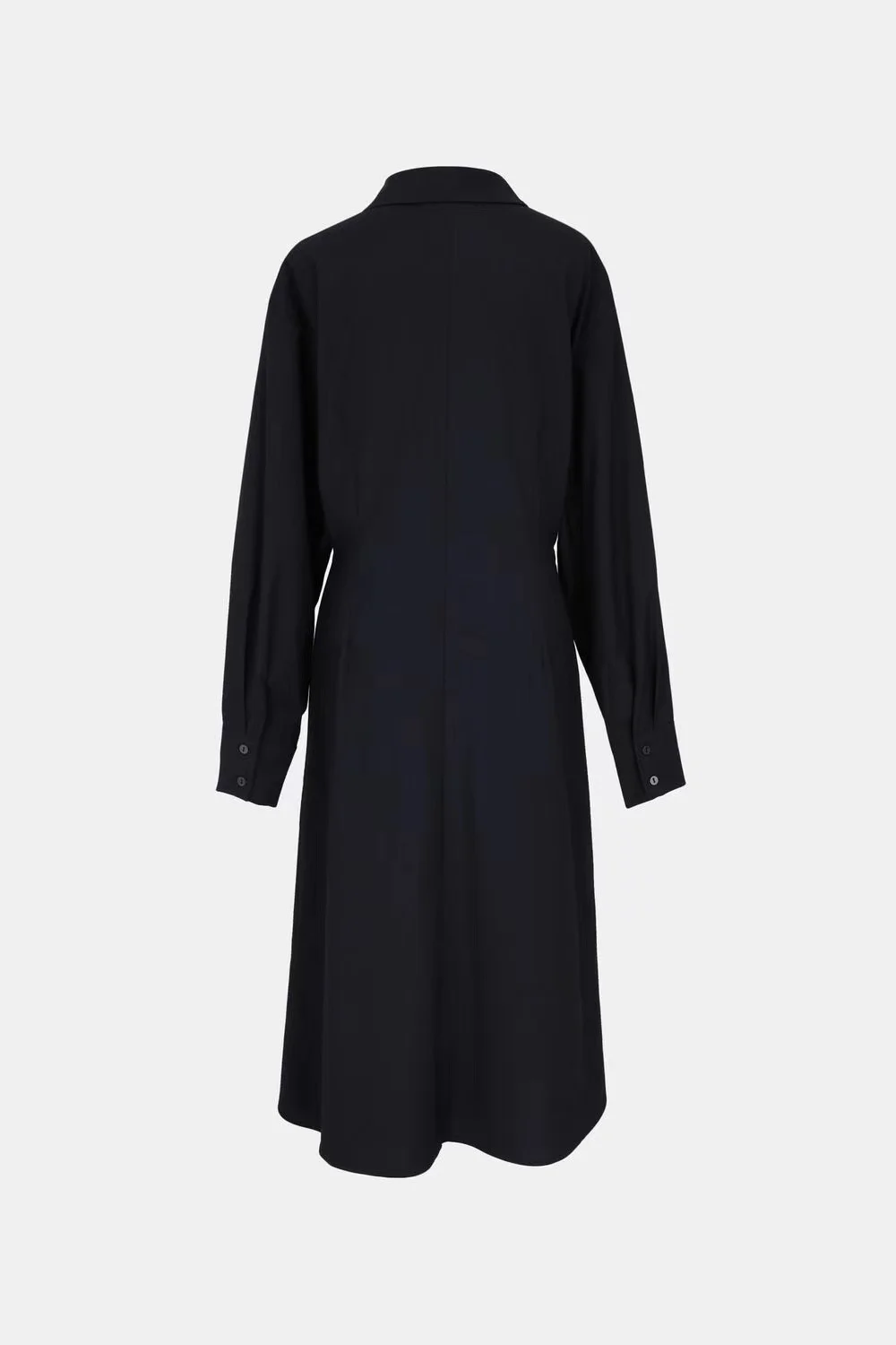 Clothing Shirt Dresses Elegant Casual Long Sleeve Women Midi Black Business Dresses