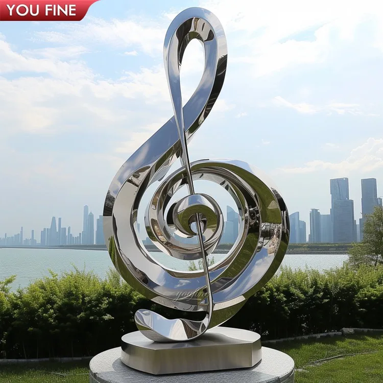 Modern Street Outdoor Large Art Decorative Stainless Steel Music Sculpture