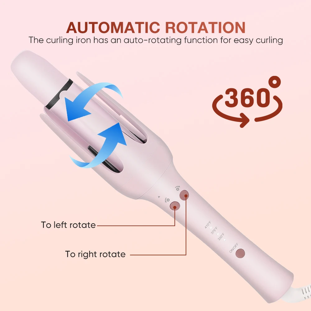1inch and 1.25inch Interchangeable Hair Curler Automatic Curling Iron with LED Professional Hair Waver Hair Styling Irons