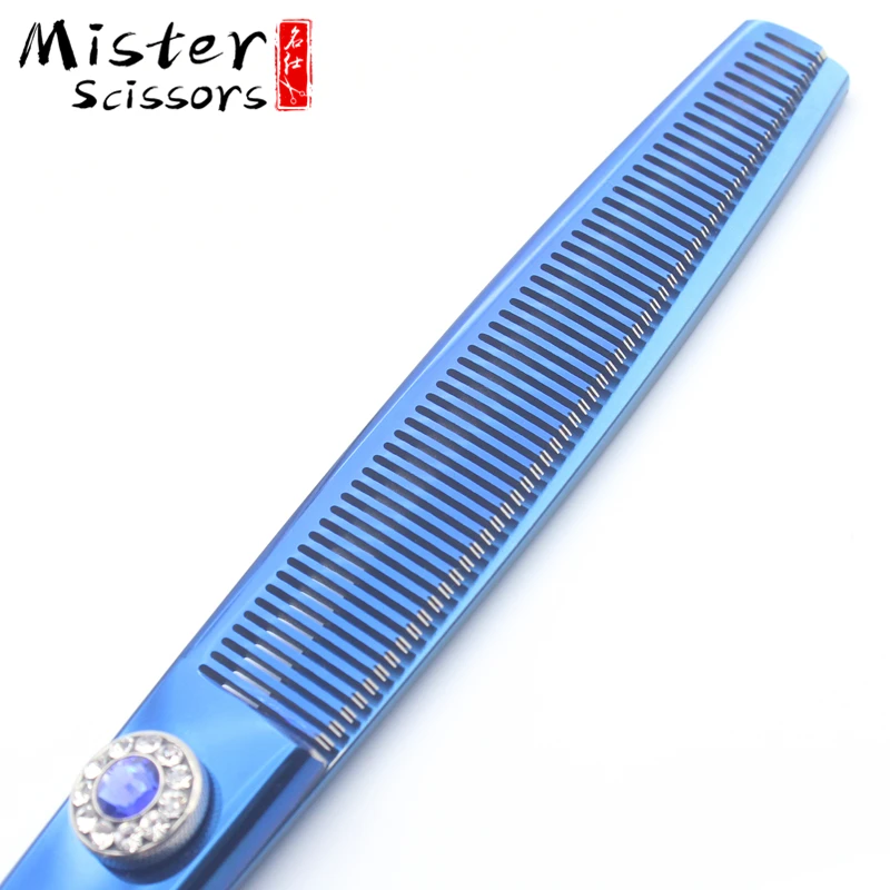 Ocean Blue Titanium Professional Pet Grooming Thinning Scissors Kit 6.5 inch 440C Stainless Steel