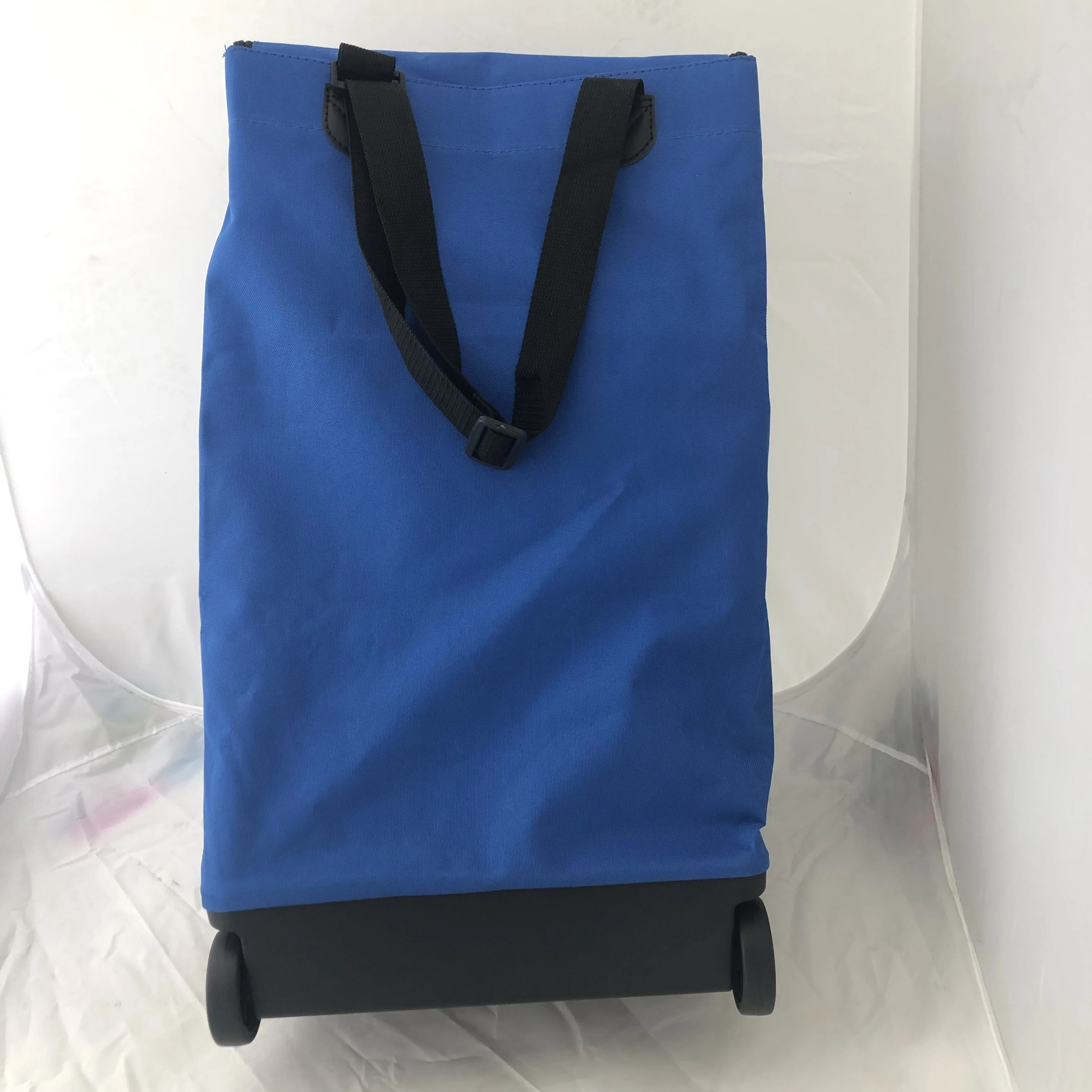 Polyester custom logo promotional travelling folding bags luggage trolley shopping bag